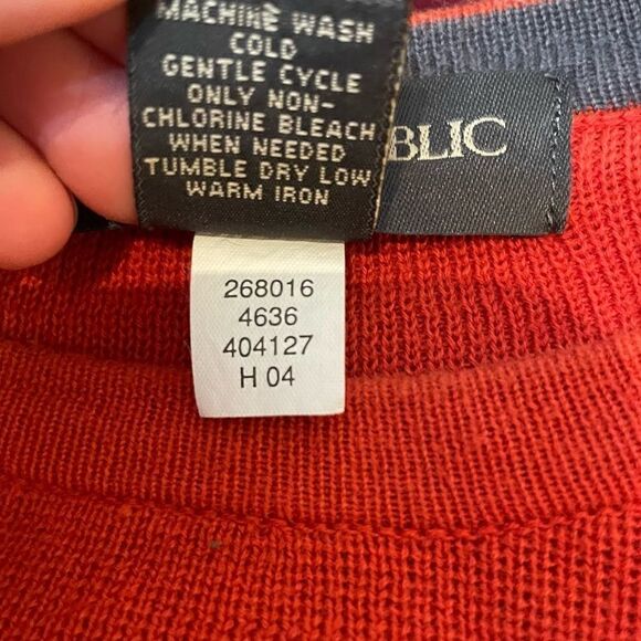 Banana Republic Mens cotton crew neck sweater in Pumpkin size S - Picture 4 of 4